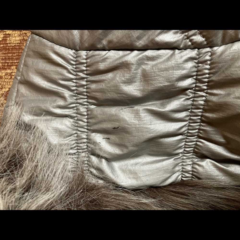 INC Silver Jacket with Fur - Picture 15 of 17